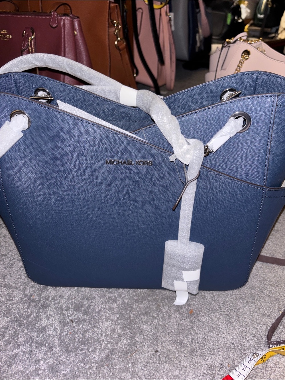 Michael Kors Blue Saffiano Leather Tote